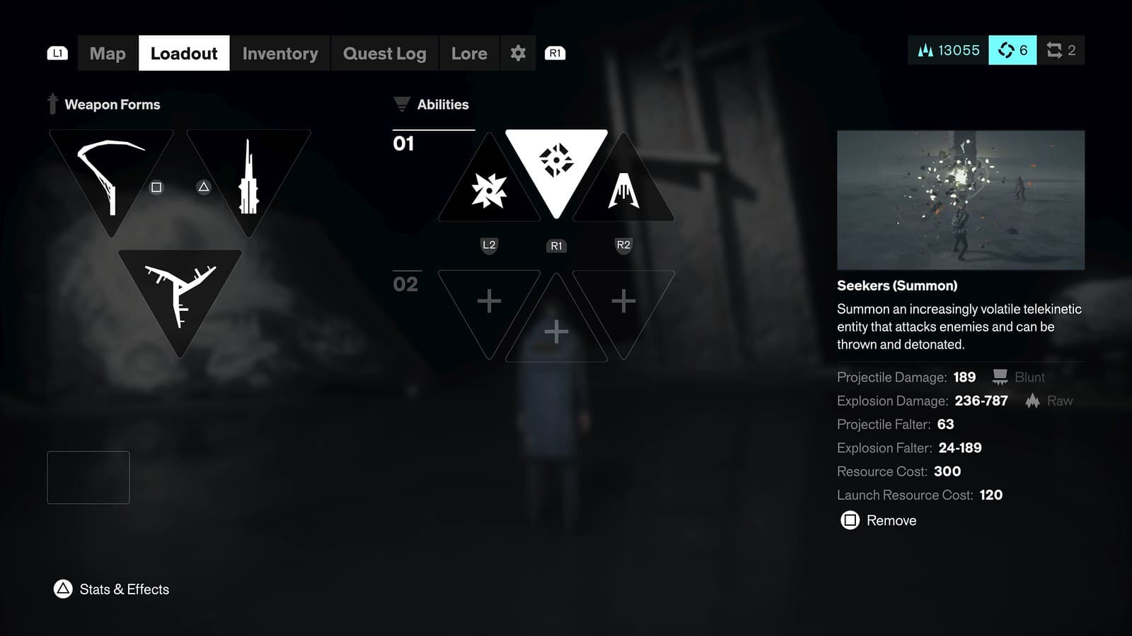Combat Ability selection shown in preview material