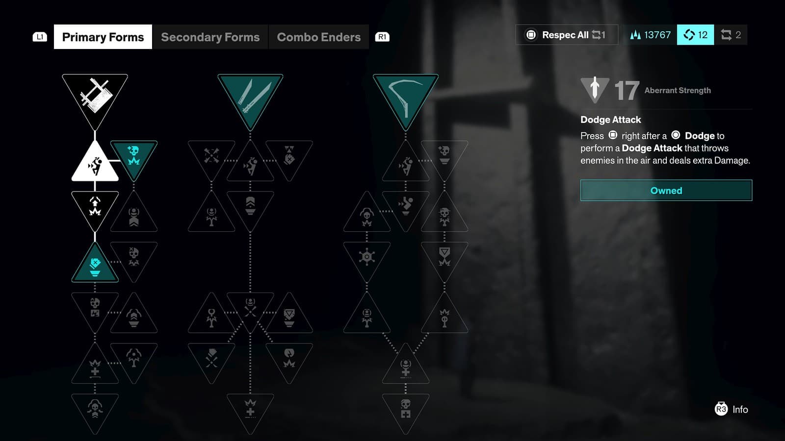 CONTROL Resonant Talent interface from preview imagery